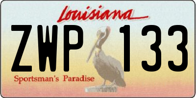 LA license plate ZWP133