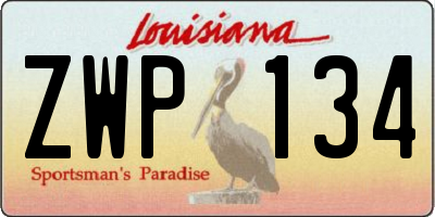 LA license plate ZWP134