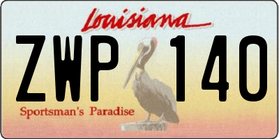 LA license plate ZWP140