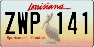 LA license plate ZWP141