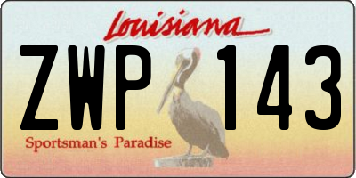 LA license plate ZWP143