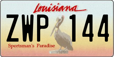 LA license plate ZWP144