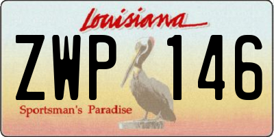 LA license plate ZWP146