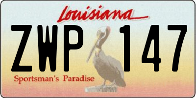 LA license plate ZWP147