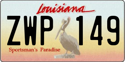 LA license plate ZWP149