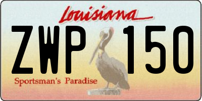 LA license plate ZWP150