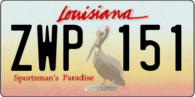 LA license plate ZWP151