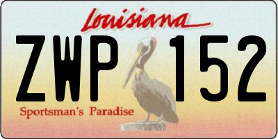 LA license plate ZWP152