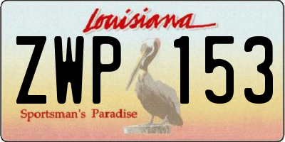 LA license plate ZWP153