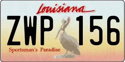 LA license plate ZWP156