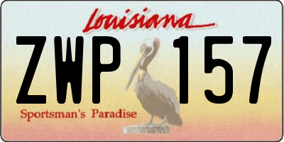 LA license plate ZWP157