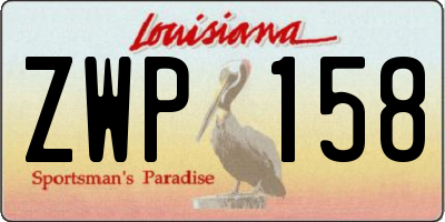 LA license plate ZWP158