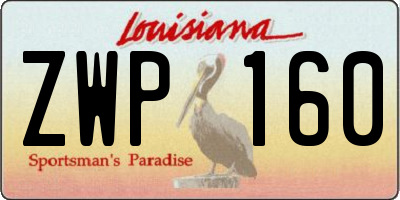 LA license plate ZWP160