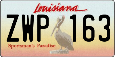 LA license plate ZWP163