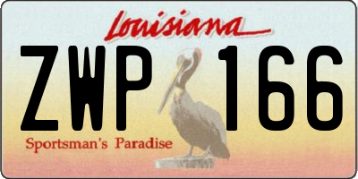 LA license plate ZWP166