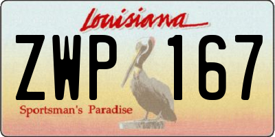 LA license plate ZWP167