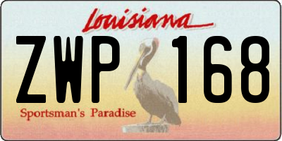 LA license plate ZWP168