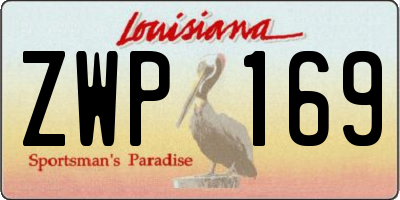 LA license plate ZWP169