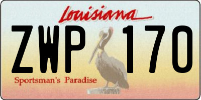 LA license plate ZWP170