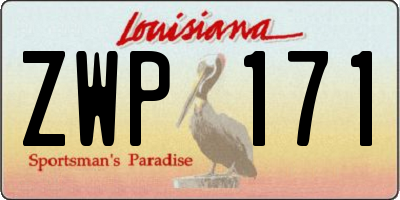 LA license plate ZWP171