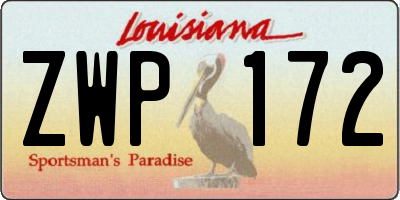 LA license plate ZWP172