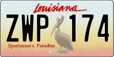 LA license plate ZWP174