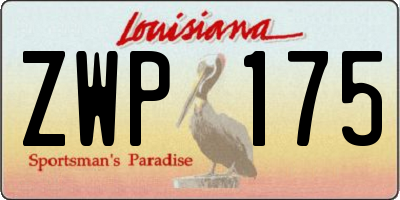 LA license plate ZWP175