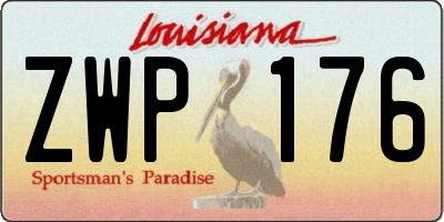 LA license plate ZWP176