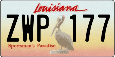 LA license plate ZWP177