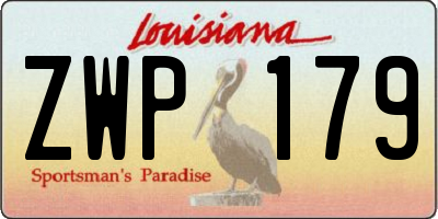 LA license plate ZWP179