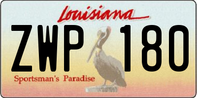 LA license plate ZWP180