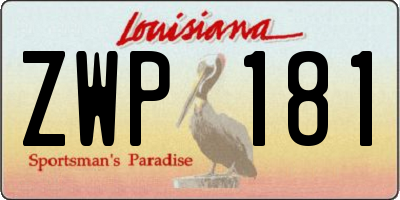 LA license plate ZWP181