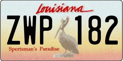 LA license plate ZWP182