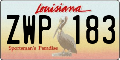 LA license plate ZWP183