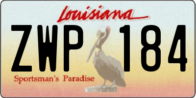 LA license plate ZWP184