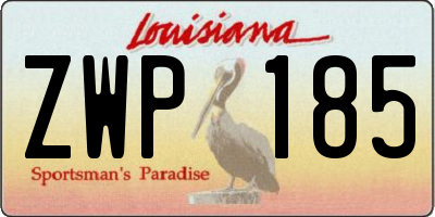 LA license plate ZWP185