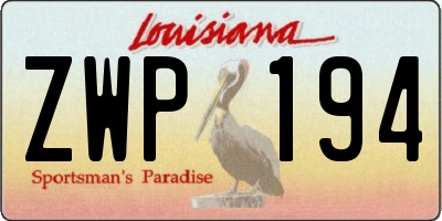 LA license plate ZWP194