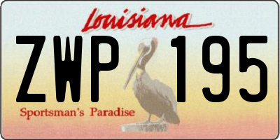 LA license plate ZWP195