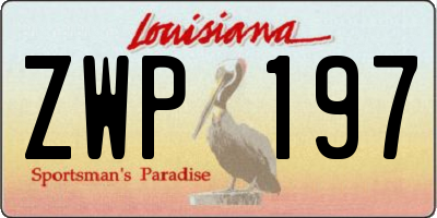 LA license plate ZWP197