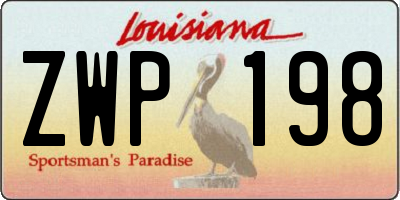 LA license plate ZWP198