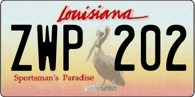 LA license plate ZWP202