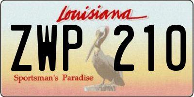 LA license plate ZWP210