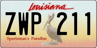 LA license plate ZWP211