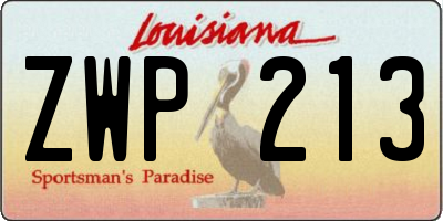 LA license plate ZWP213