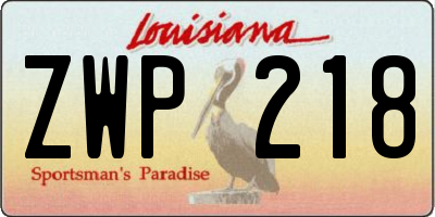 LA license plate ZWP218