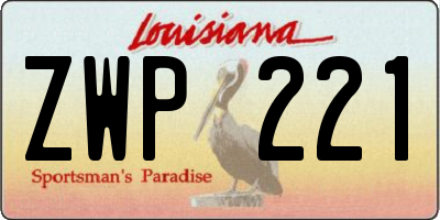 LA license plate ZWP221