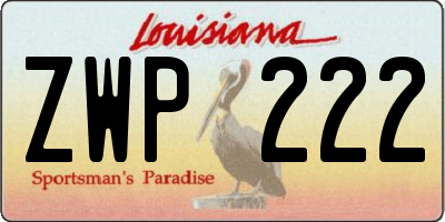 LA license plate ZWP222