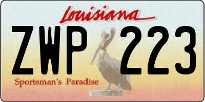 LA license plate ZWP223