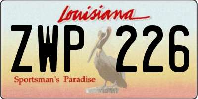 LA license plate ZWP226