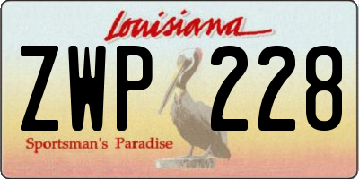 LA license plate ZWP228